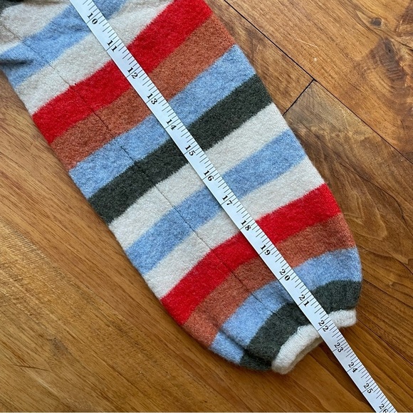 Madewell Balloon Sleeve Striped Crew Neck Sweater Coziest Yarn Payton Pullover - Picture 11 of 12